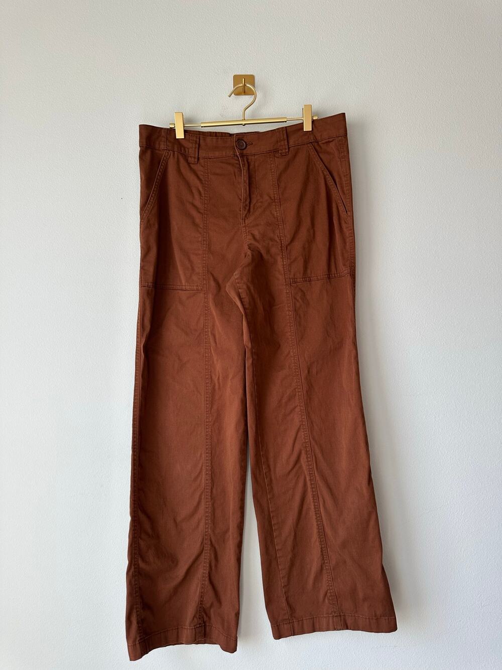 Sanctuary Rust Brown Wide Leg Utility Pants Size 31 Boho Minimalist